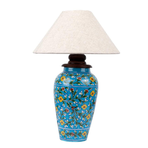Jaipur Blue Pottery Dahlia Lamp