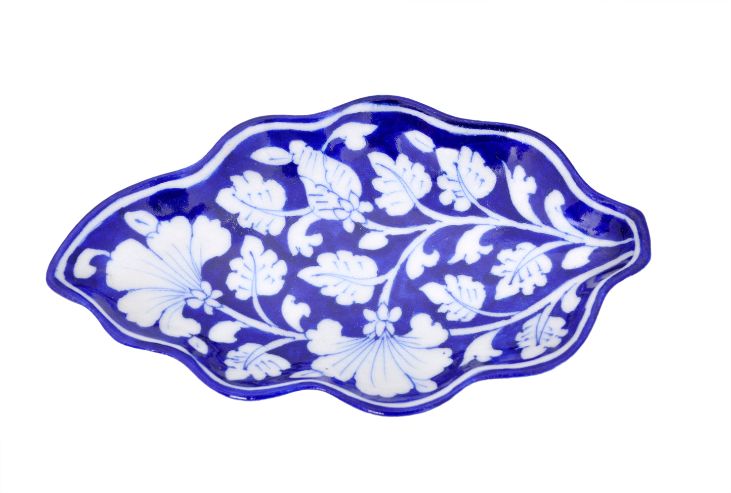 Jaipur Blue Pottery Small Leaf Tray